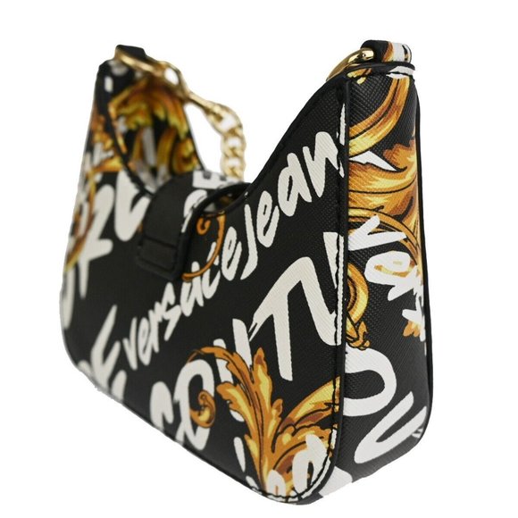 VERSACE GIANNI COUTURE Logo Chain Mini Shoulder Bag PVC Leather Gold 73RJ371 - Picture 8 of 15